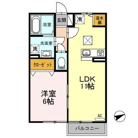 新潟市北区川西のアパートの間取り