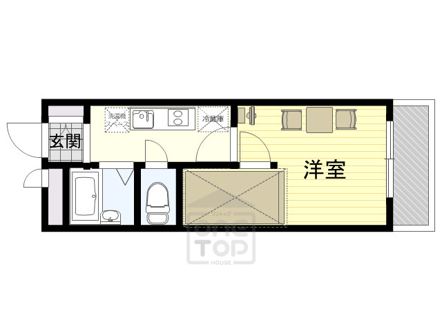 【茨木市南清水町のアパートの間取り】