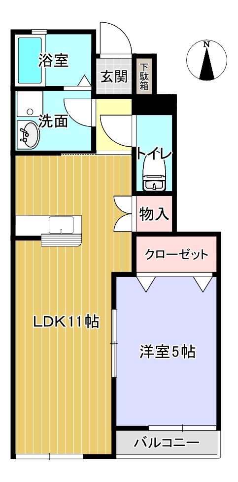 岡山市中区藤原光町のアパートの間取り