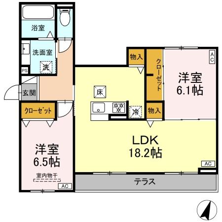 豊橋市牟呂町のアパートの間取り