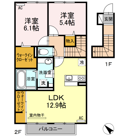 セジュール・アイIIB棟の間取り