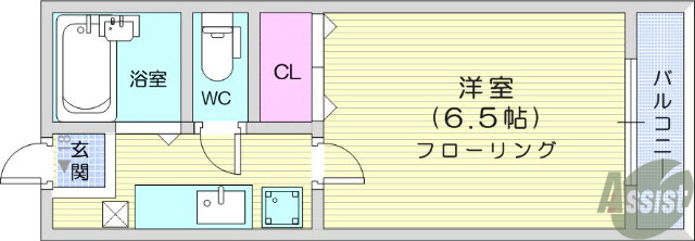 宮城県仙台市青葉区旭ケ丘１（マンション）の賃貸物件の間取り