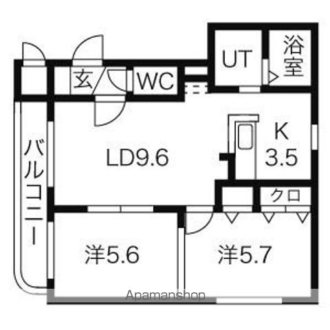 地下鉄東豊線 元町駅 徒歩9分 4階建 築24年の間取り写真