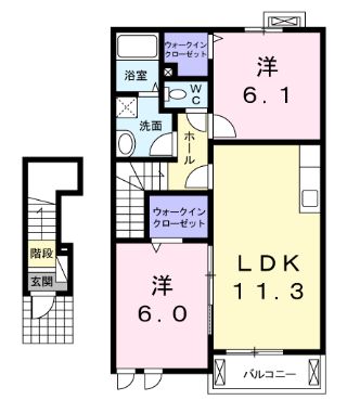 福山市津之郷町大字加屋のアパートの間取り