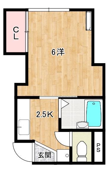 リバティビル竹崎の間取り