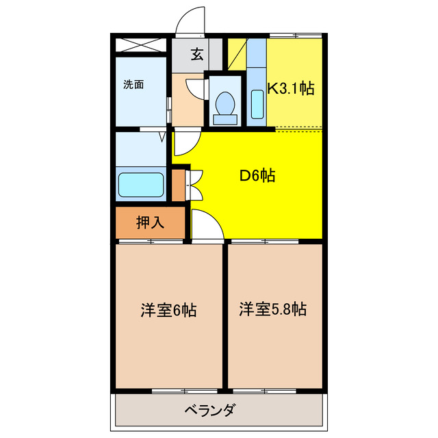 大垣市林町のアパートの間取り