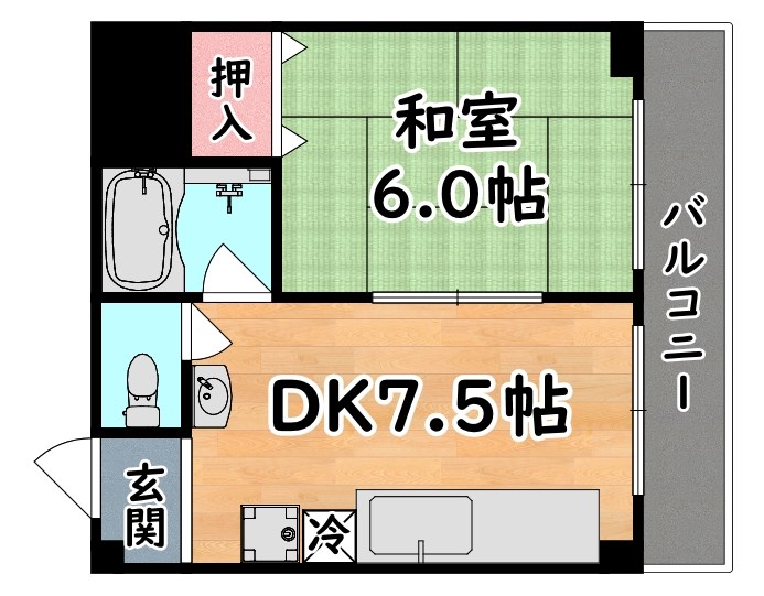 兵庫県神戸市灘区水道筋６（マンション）の賃貸物件の間取り