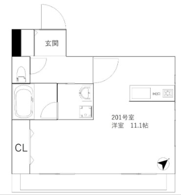 柏市花野井のアパートの間取り