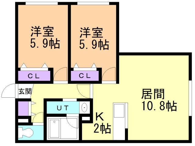 苫小牧市三光町のマンションの間取り