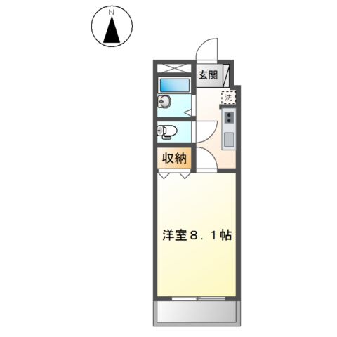 姫路市砥堀のアパートの間取り