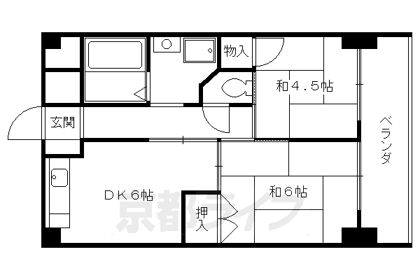 京都市下京区朱雀宝蔵町のマンションの間取り