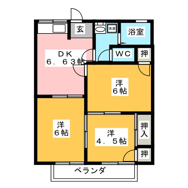 ロイヤル小塩III　Ａ棟の間取り