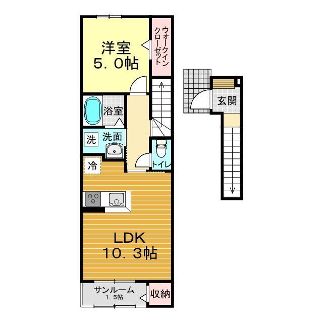 下関市栄町のアパートの間取り