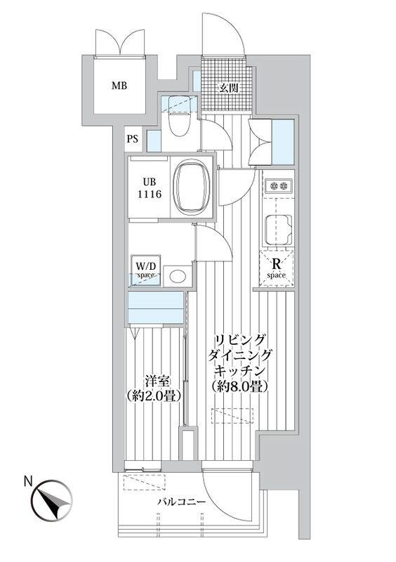 レフィールオーブ南行徳駅前の間取り