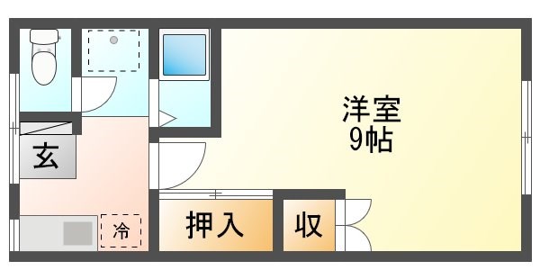 岡山市北区伊島町のアパートの間取り