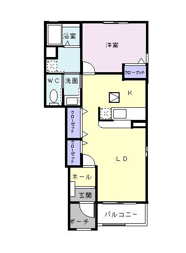 芳賀郡益子町大字大沢のアパートの間取り