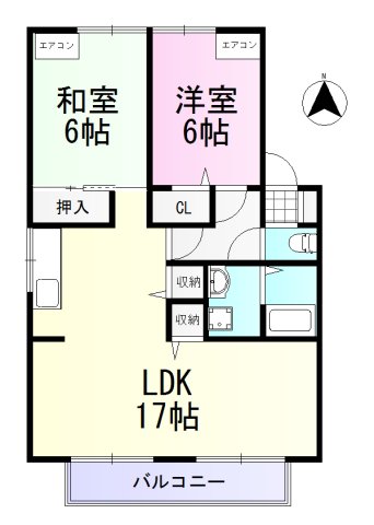 芦屋市大東町のマンションの間取り