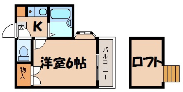 広島市安芸区船越のアパートの間取り