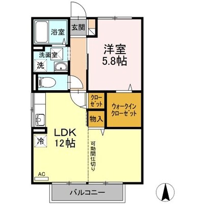 リヴェール北御座　A棟の間取り