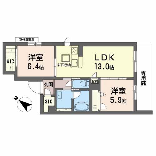 高石市千代田のアパートの間取り