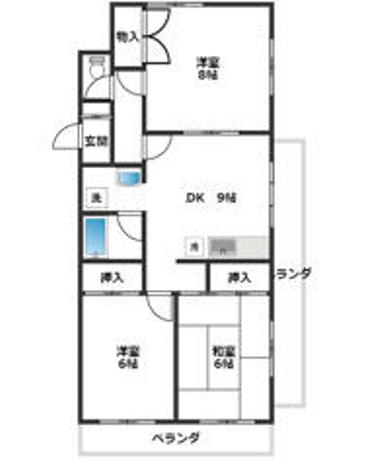 八王子市散田町のマンションの間取り