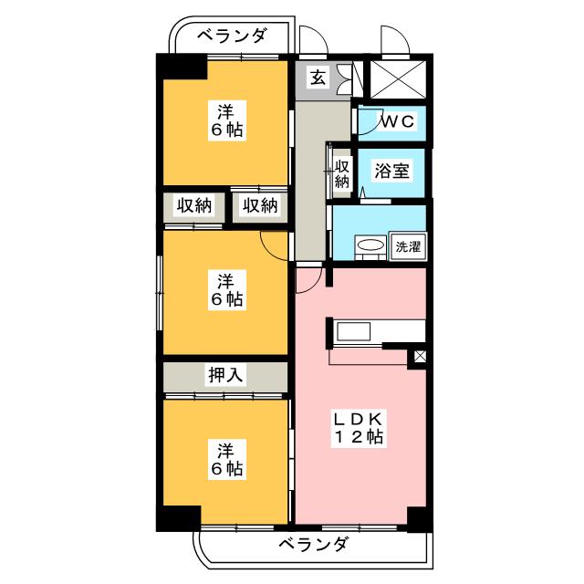 パークサイド雁宿２号館の間取り