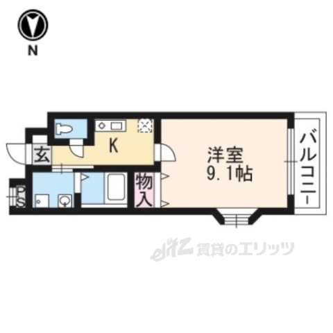 京都市西京区牛ケ瀬西柿町のマンションの間取り