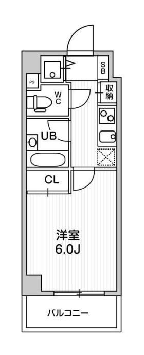 港区新橋のマンションの間取り