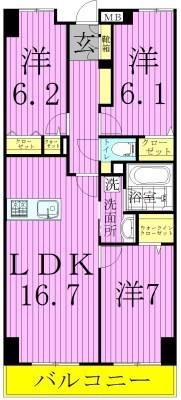 ロイヤルパークスシーサーの間取り