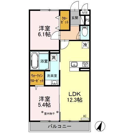 足立区辰沼のアパートの間取り