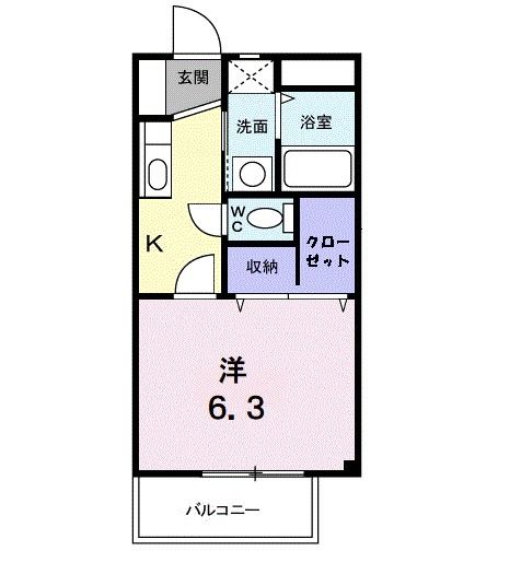 佐賀市多布施のアパートの間取り