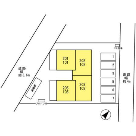 【加古川市別府町別府のアパートの間取り】