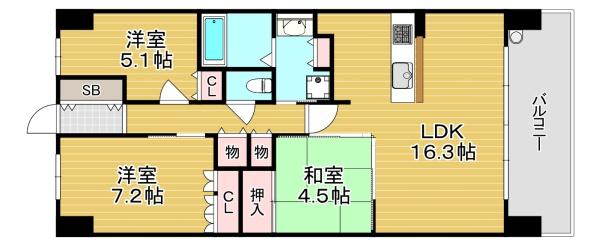 ファインシティ大阪城公園の間取り