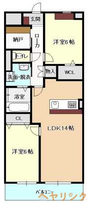 名古屋市守山区瀬古東のマンションの間取り