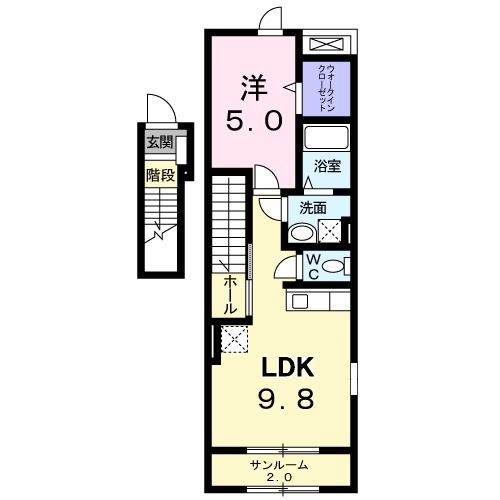 新潟市西区内野町のアパートの間取り