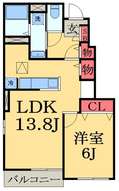 市原市西国分寺台のアパートの間取り