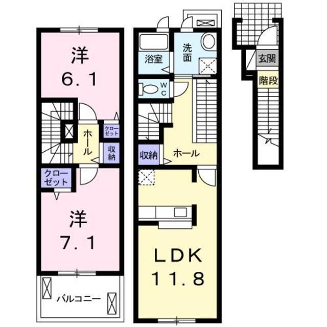 【菊池郡大津町大字大津のアパートの間取り】