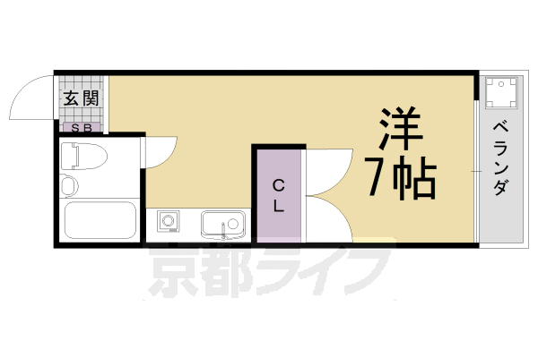 京都市伏見区桃山町泰長老のマンションの間取り