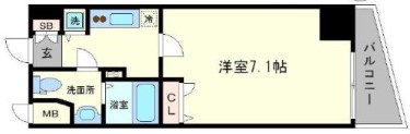 大阪市中央区森ノ宮中央のマンションの間取り