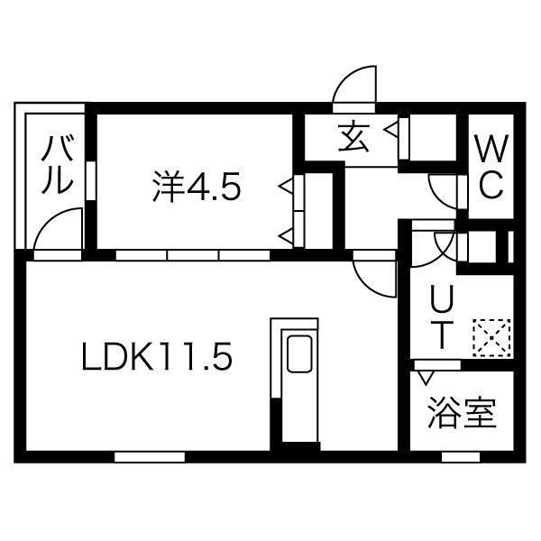 名古屋市北区上飯田北町のアパートの間取り