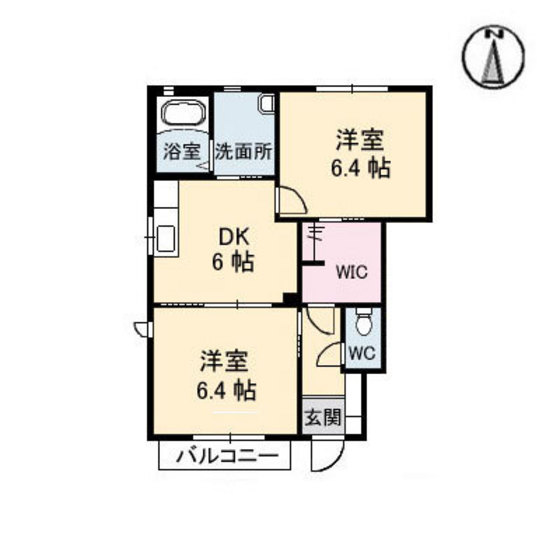 岡山市東区瀬戸町下のアパートの間取り