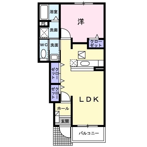 三原市小坂町のアパートの間取り