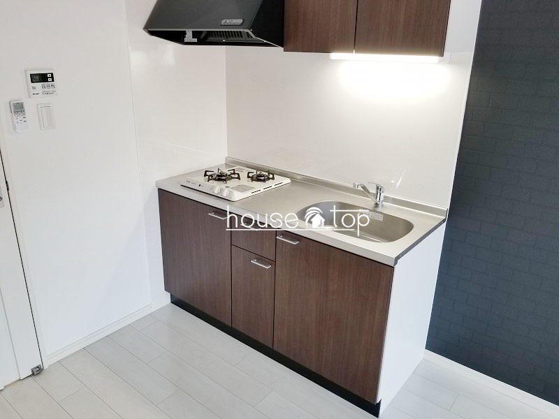 キッチン　2口ガスコンロ付！調理スペースの広いキッチン！