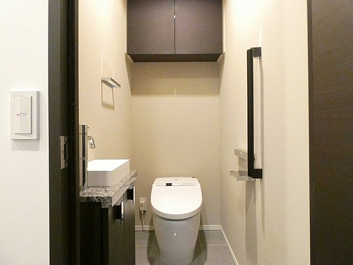 トイレ　落ち着いた色調のトイレです