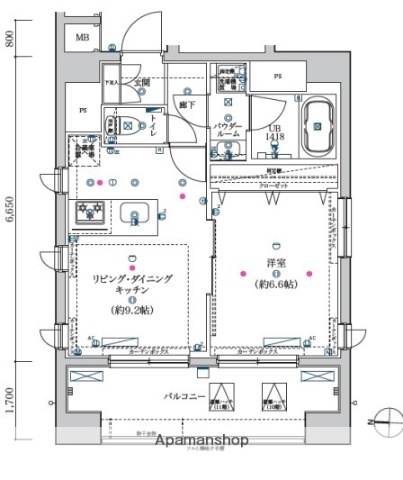 ＪＲ常磐線 南千住駅 徒歩10分 11階建 築5年の間取り写真