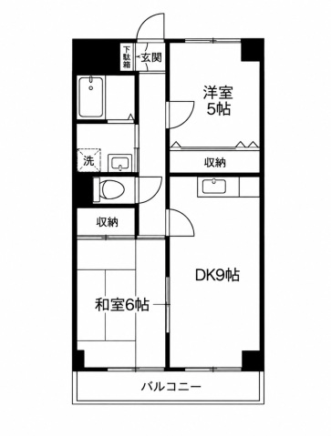 ＪＲ南武線 稲田堤駅 徒歩11分 3階建 築32年の間取り写真