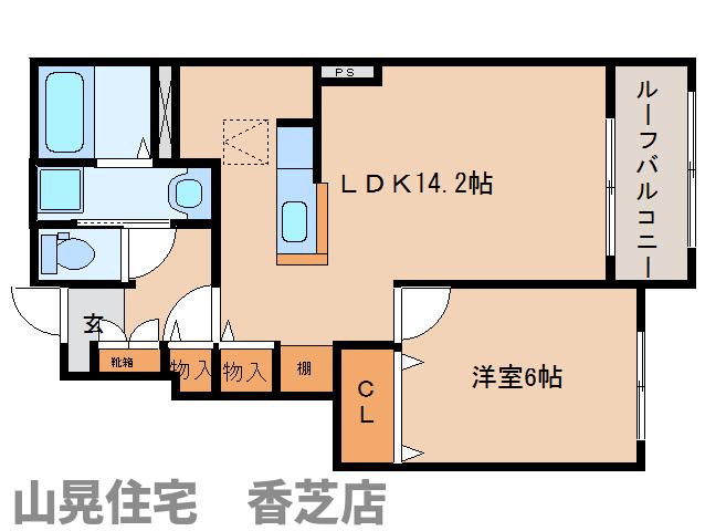 香芝市鎌田のアパートの間取り