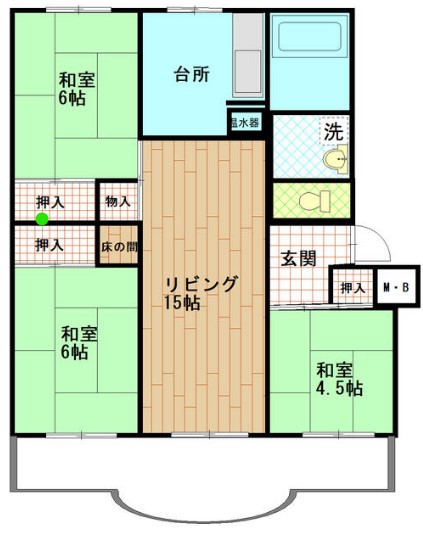 【鹿児島市鴨池新町のマンションの間取り】