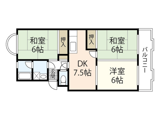 広島市西区井口のマンションの間取り