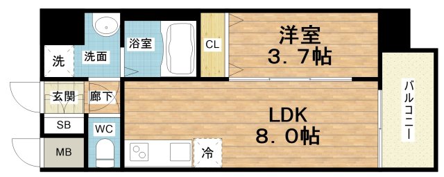 アプリーレ阿波座南の間取り